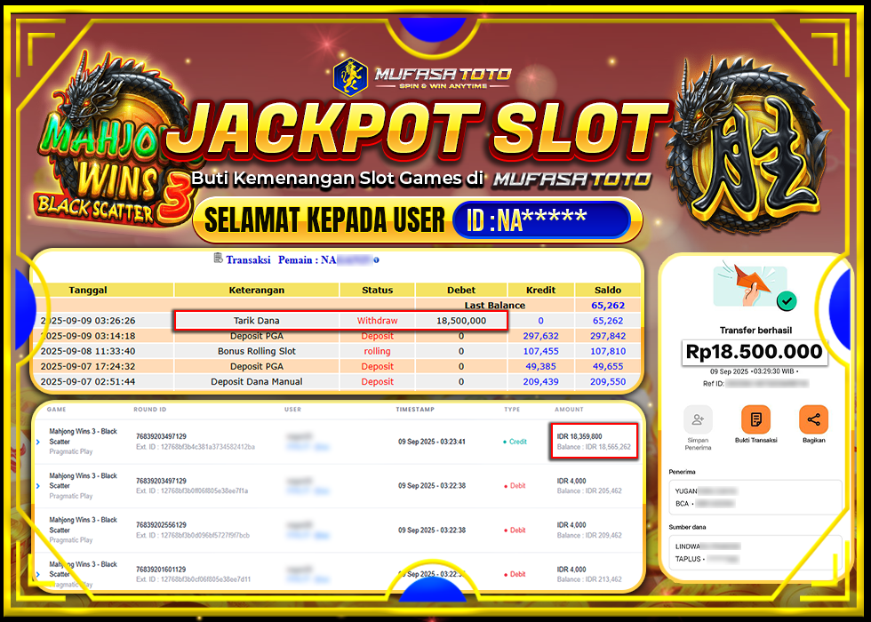 MUFASATOTO JACKPOT PRAGMATICPLAYRp.18.500.000|LUNAS